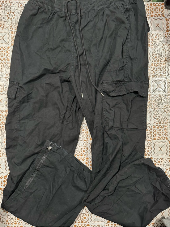 LCKR Other - LCKR Black Cargo Pants Zip Hem Drawstring Utility Joggers XL